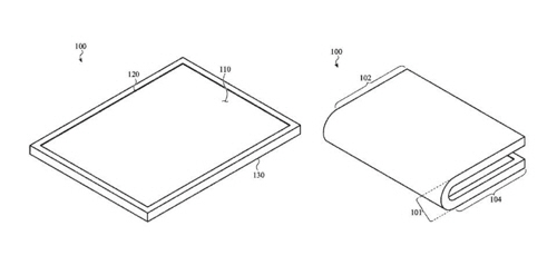 애플이 출원한 폴더블 디스플레이 특허 관련 도안. (출처=미국 특허청)