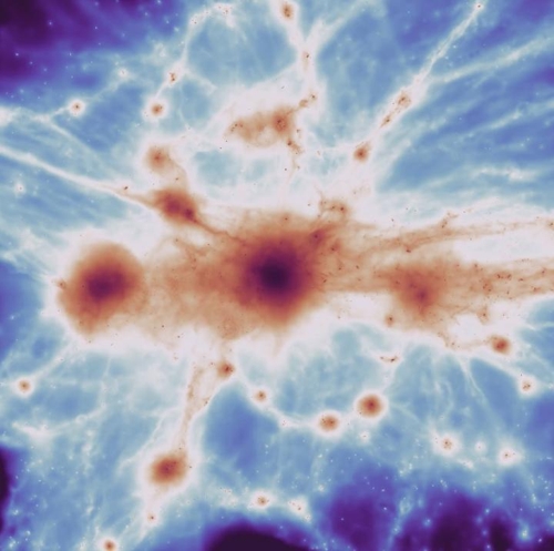 은하를 연결하고 있는 거대한 실 가닥 이미지. (사진=조슈아 바로우 제공)
