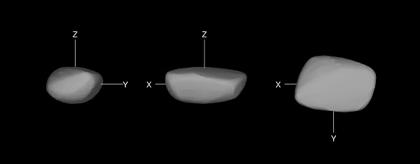소행성 2012 TC4의 3D 형상 모형. (사진=한국천문연구원)